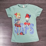 Cumpara ieftin Tricou Fetite Ria 5-13 Ani AquaMarimea