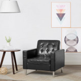 vidaXL Fotoliu negru 75x70x75 cm piele ecologică 247018