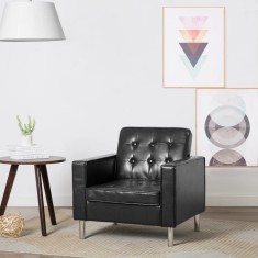 Fotoliu negru 75x70x75 cm piele ecologică