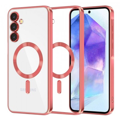 Husa MagSafe pentru Samsung Galaxy A55 5G A556, Techsuit, Luxury Crystal, Rosie foto