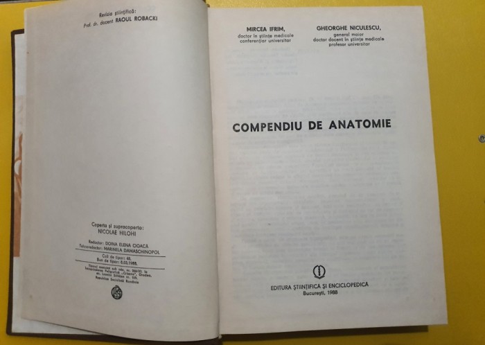 Compendiu de anatomie, M. Ifrim și Gh. Niculescu