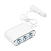 Adaptor bricheta auto tripla 12/24V, iluminata LED, cu intrerupator individual, AVEX