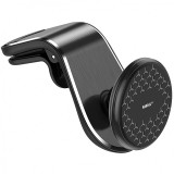 Suport Auto Magnetic Telefon MRG M676, Grila Ventilatie, Negru, Prindere Sigura