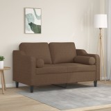 vidaXL Canapea cu 2 locuri cu pernuțe, maro, 120 cm, textil 3200840