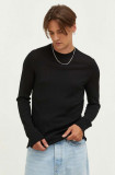Samsoe Samsoe pulover de l&acirc;nă bărbați, culoarea negru, light