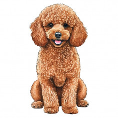 Sticker decorativ, Caine Poodle, Maro, 85 cm, 1203STK-5