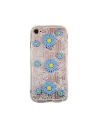 Husa Silicon Apple iPhone 8 iPhone 7 Blue Daisy foto