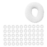 Cumpara ieftin Elastice albe pentru par, set 50 buc, diametru 2.5 cm, model spiralat rezistent, benzi elastice fara cute pentru utilizare zilnica