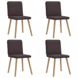 VidaXL Scaune de bucătărie, 4 buc., maro &icirc;nchis, material textil