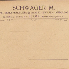 HST A978 Plic antet magazin universal Schwager M Lugoj ante 1918 austro-ungar