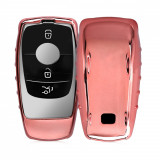 Cumpara ieftin Husa Cheie Auto pentru Mercedes Benz - Smart Key, Silicon, Roz, 45328.93, Kwmobile