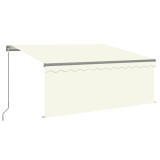 Cumpara ieftin Copertina retractabila manual cu stor&amp;LED, crem, 3x2,5 m