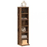 vidaXL Dulap CD/DVD Lemn Compozit, 21x20x88 cm, Lemn Vechi - Rafturi Depozitare Multifunctional