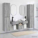 Cumpara ieftin Set dulap baie 5 buc. Sonoma gri 33 x 34,5 x 160 cm