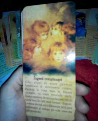 CARTI ORACOL/Tarot cu INGERI in romana, ed limitata/format mare + carte + SACULET catifea 2015 foto