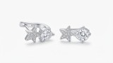 Cercei asimetrici din Argint 925 Star Drop Crystal, cu Zirconiu