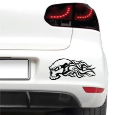 Sticker auto - Craniu in flacari foto