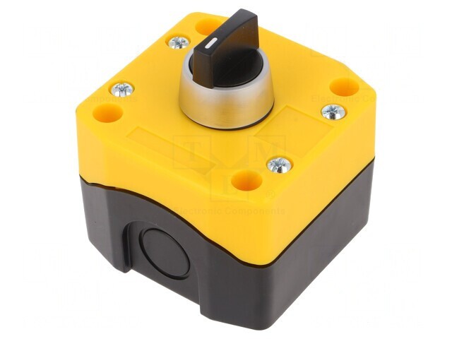 Comutator rotativ 22mm 1 poziție negru 3 poziții