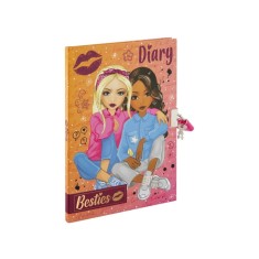 Jurnal Besties A5 cu Cheie si Lacat - 60 de Foi, Hartie Roz Liniata, Grafix