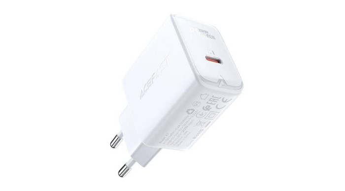 Acefast A1 PD20W &Icirc;ncărcător de perete, 1x USB-C (alb)