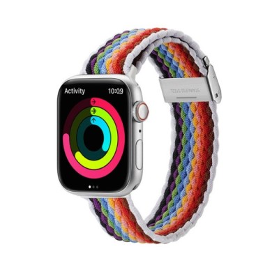 Curea pentru Apple Watch 1/2/3/4/5/6/7/8/9/SE/SE 2 (38/40/41mm) - Dux Ducis Mixture II Version - PaleStripes foto
