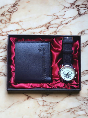 Set cadou bărbați ceas și portofel elegant foto