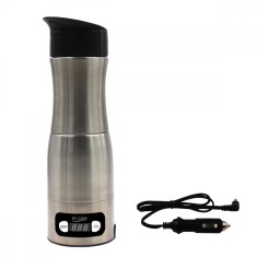 Espressor Cafea Auto/Camion cu Adaptor Priza Bricheta, ABY PRODUCTS,12/24V, Capacitate 150 ml, Portabil, Electric, Argintiu