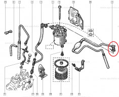 Furtun combustibil Renault Clio Diesel, conducta originala cu pompa amorsare 7700111377 foto