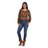 Bluza Dama Multicolora cu Imprimeu Combinat - L