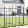 Gard de Grădină Gri cu V&acirc;rf Hoop - 5.1 x 1.5 m, Oțel