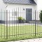 Gard de Grădină Gri cu V&acirc;rf Hoop - 5.1 x 1.5 m, Oțel