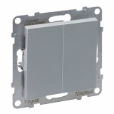 Intrerupator dublu Legrand Suno aluminiu 721305
