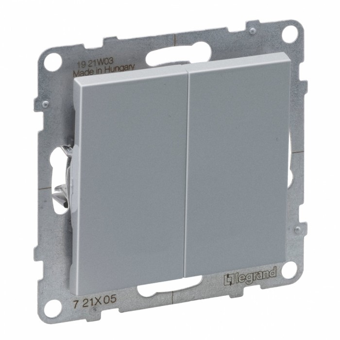 Intrerupator dublu Legrand Suno aluminiu 721305