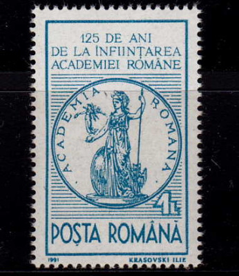 RO 1991 LP 1259 &amp;quot;125 ani Academia Romana&amp;quot; , serie,MNH foto