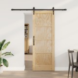 Ușa glisantă vidaXL cu set hardware 73.5x198.5 cm Lemn solid din pin