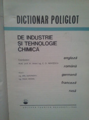 C. D. Nenitescu - Dictionar poliglot de industrie si tehnologie chimica foto