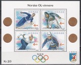 Norvegia 1991-J.O. de iarnă -C&acirc;știgători de medalii de aur norvegiene, Bloc, MNH, Nestampilat