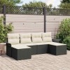 VidaXL Set de canapele pentru grădină cu pernă 6 pcs Negru Rattan poli 3354136