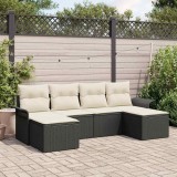 Cumpara ieftin Set de canapele pentru grădină cu pernă 6 pcs Negru Rattan poli