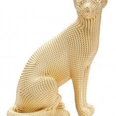 Statueta / Decoratiune Leopard, Mauro Ferretti, 23x15.5x29 cm, polirasina, auriu