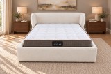 Cumpara ieftin Pat Lotus 160x200 cm Tapitat Stofa Crem cu Somiera Inclusa