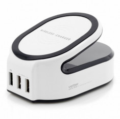 Incarcator Retea Wireless Vetter All In One Charging Station 1 x USB Quick Charge 3.0 2 x USB Smart Output TVVTWAI01D foto