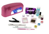 Cumpara ieftin Kit mare Christel French pentru unghii cu gel + lampă albă cu 1 bec