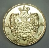 Replica dupa moneda de aur de 20 lei 1868 &quot;polul lui Carol&quot;