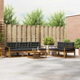 vidaXL Set de canapele de exterior cu pernă 6 pcs Natural și Antracit 3367205
