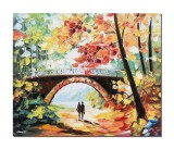 Cumpara ieftin Tablou pictat manual living, dormitor, Impreuna pentru totdeauna, 60x50cm ulei pe panza in cutit efect 3D, gata de expus pe perete