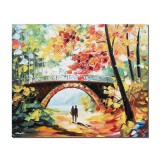 Tablou pictat manual living, dormitor, Impreuna pentru totdeauna, 60x50cm ulei pe panza in cutit efect 3D, gata de expus pe perete