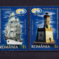 RO 2009 ,LP 1853 ,"Portul Constanta-100 ani de la inaugurare", serie, MNH