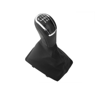 Buton schimbator viteze + nuca, Modecar, Pentru Audi A5 8T 07-16, 6 viteze, Negru/Crom foto