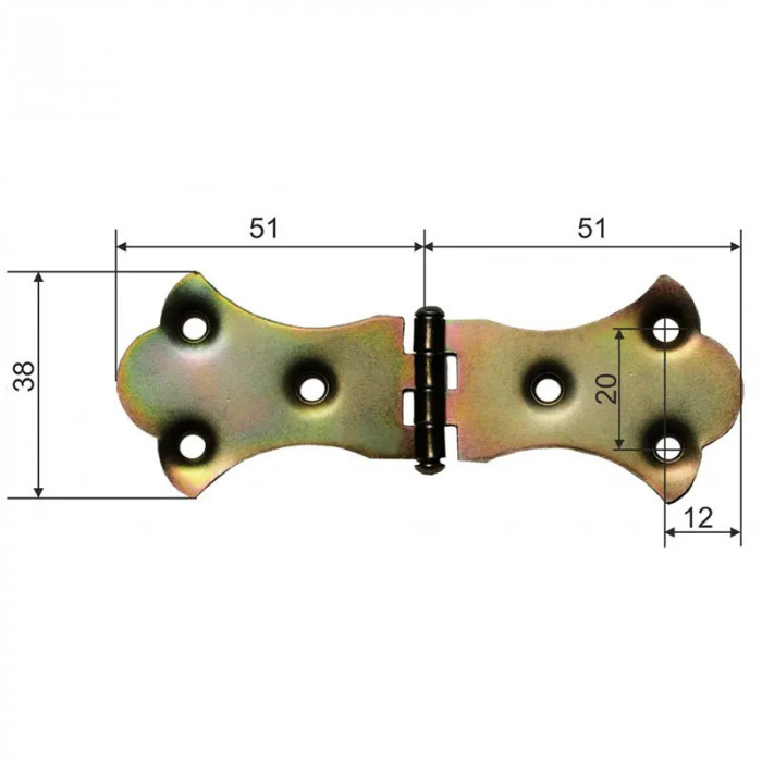 Balama Ornamentala Pentru Cufere 51X38Mm